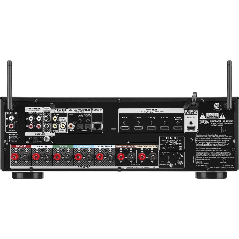 Receiver Denon AVR-S750H 7.2 Bluetooth 4K Dolby Vision - Atmos - WIFI - Imagem 3
