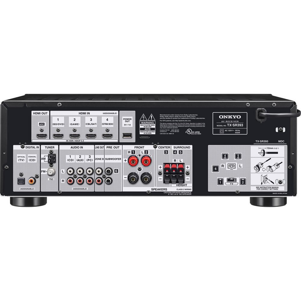 Receiver Onkyo TX-SR393 5.2 Bluetooth HDR - Imagem 3