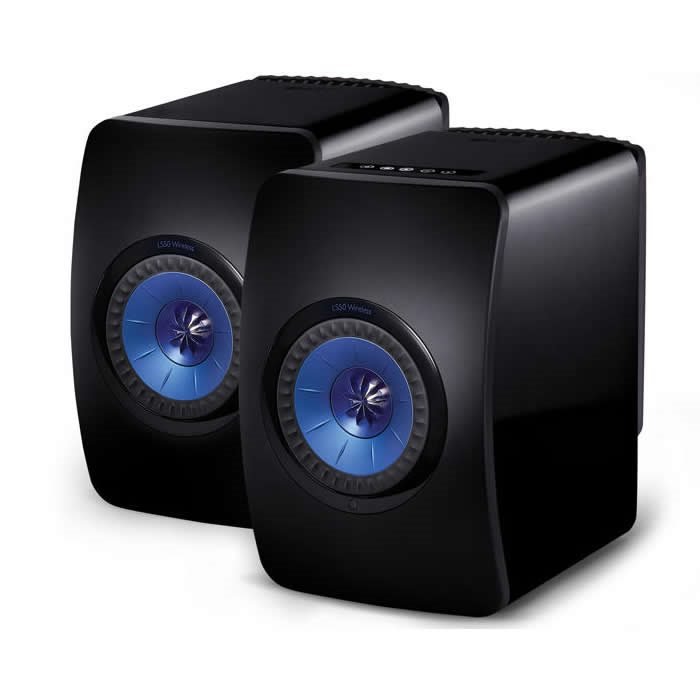 Caixa bookshelf amplificada KEF LS50 Black Wireless Bluetooth - Par