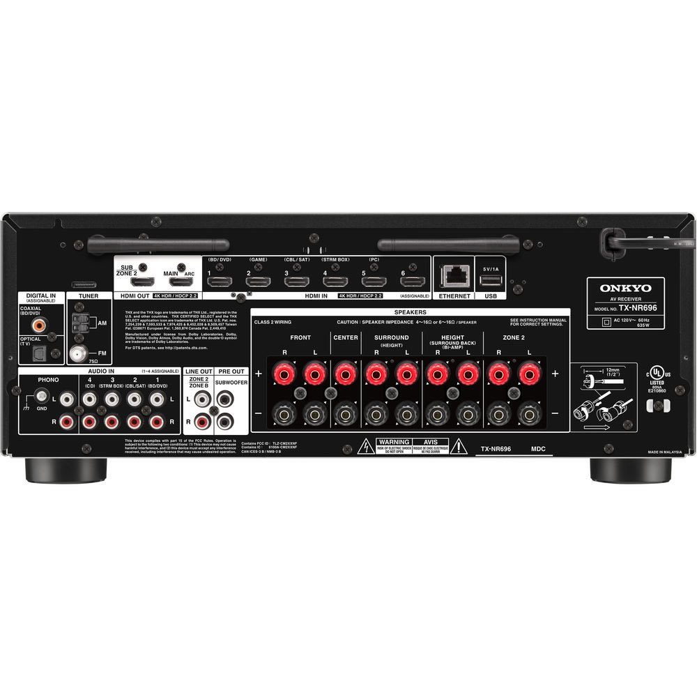 Receiver Onkyo TX-NR696 7.2 Atmos HDR - THX - Imagem 2