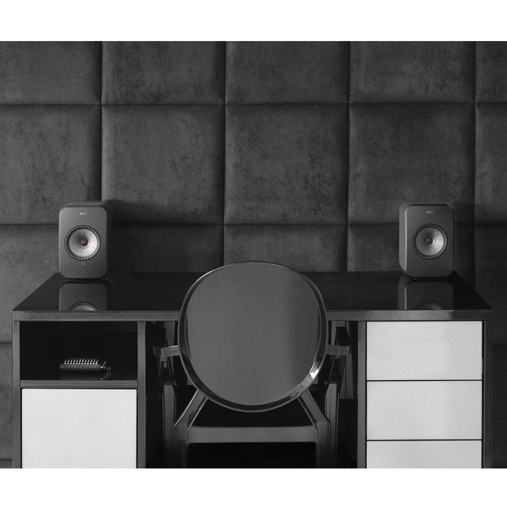 Caixa bookshelf amplificada KEF LSX Wireless Bluetooth Black - Par - Imagem 3