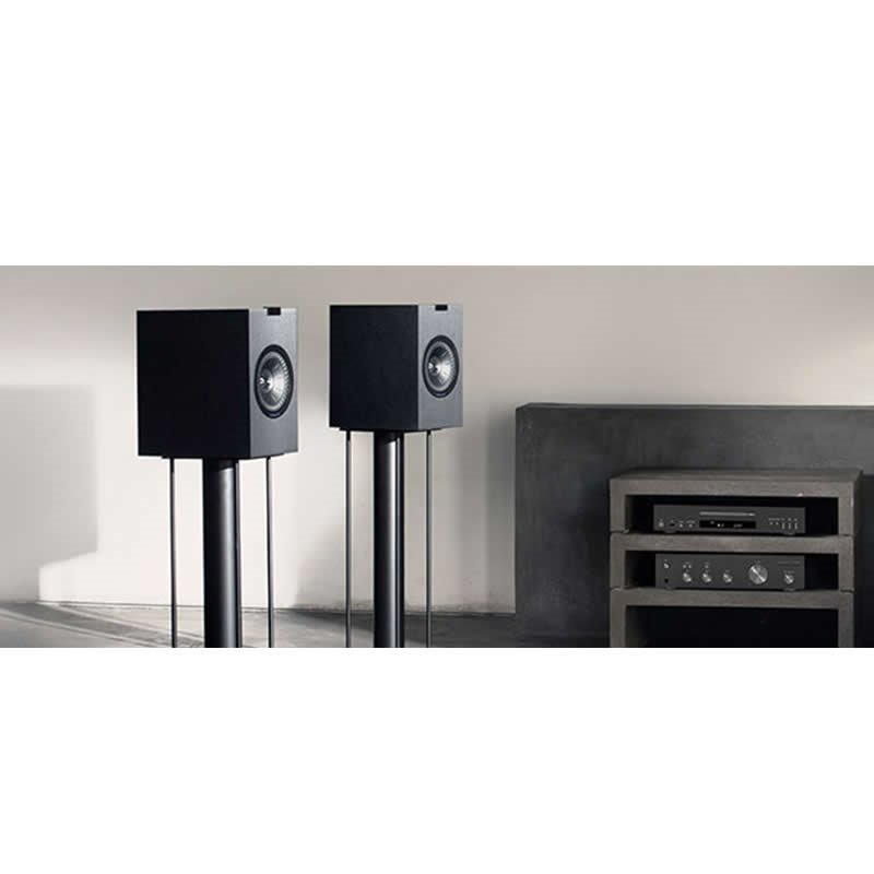 Caixa bookshelf KEF Q350 Satin Black - Par - Imagem 5