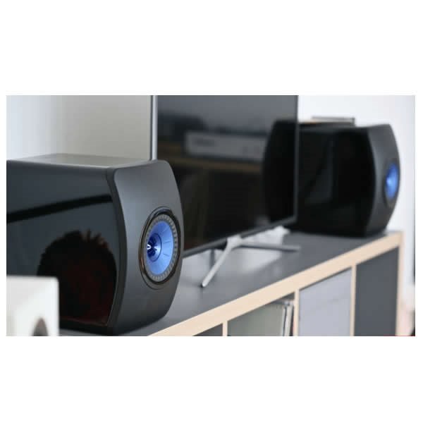 Caixa bookshelf amplificada KEF LS50 Black Wireless Bluetooth - Par - Imagem 4