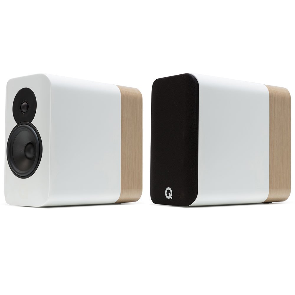 Caixa bookshelf Q Acoustics Concept 300 White + Oak - Par
