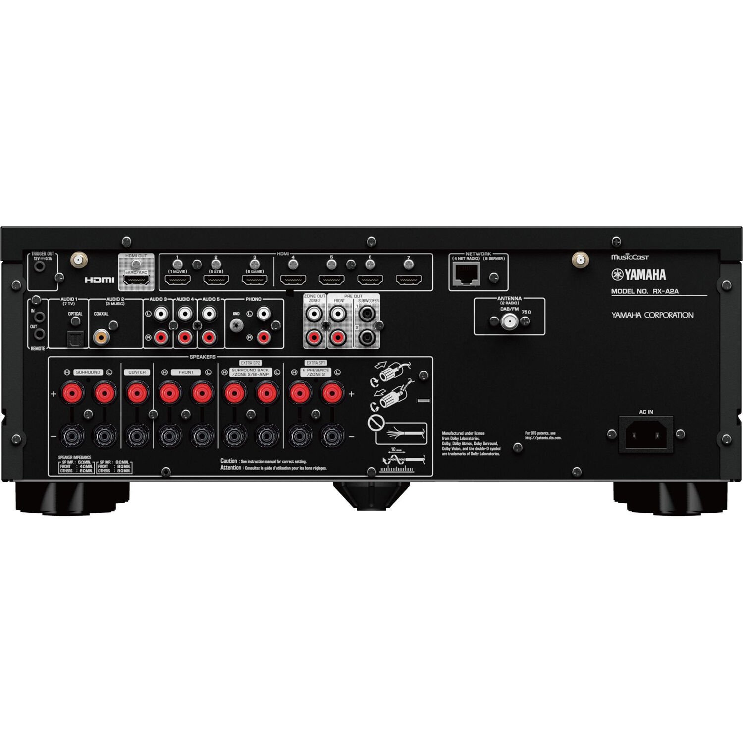 Receiver Yamaha Aventage RX-A2A 7.2 - HDR10 - 8K eArc - 110v - Imagem 3