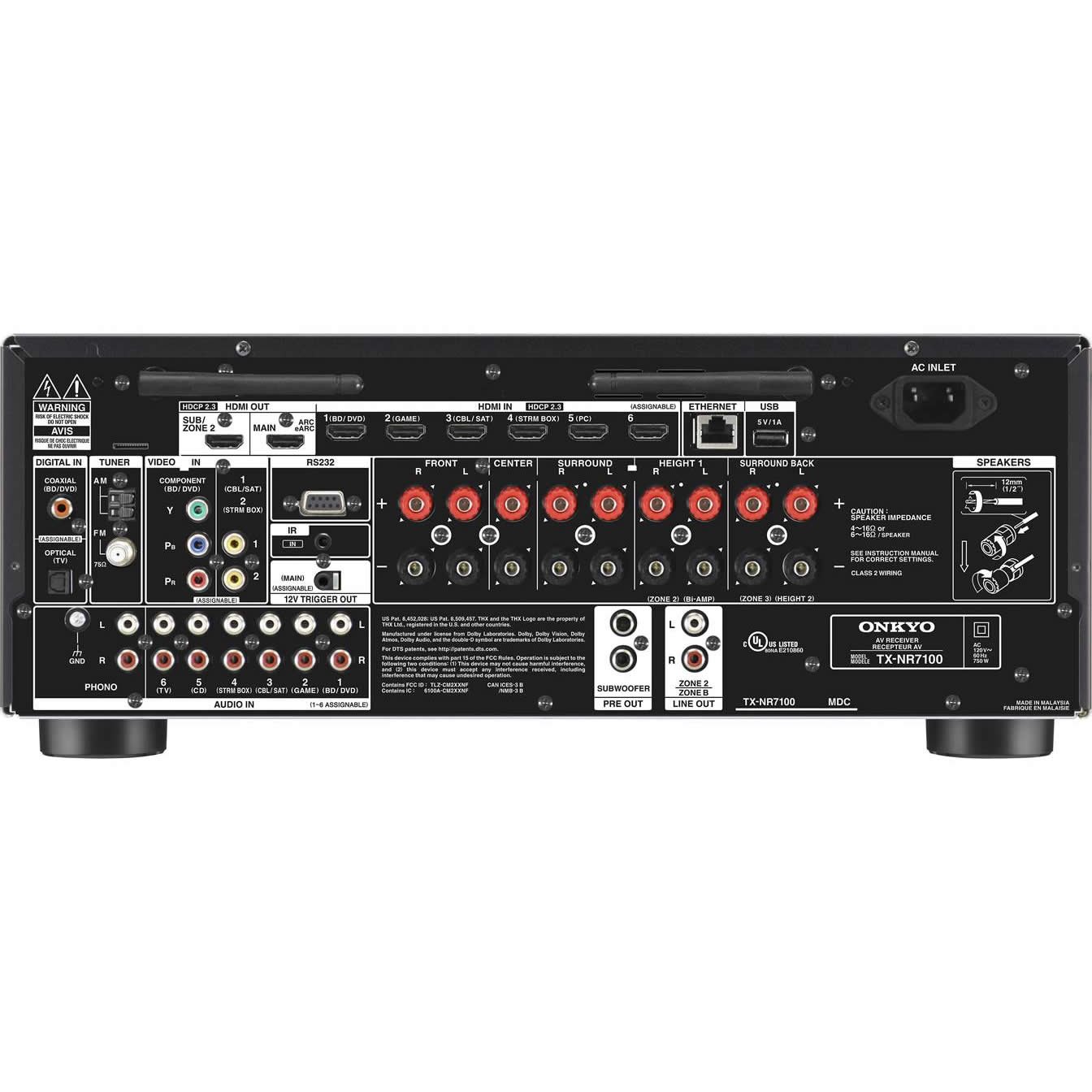 Receiver Onkyo TX-NR7100 9.2 8k Atmos THX Imax - 110V - Imagem 3