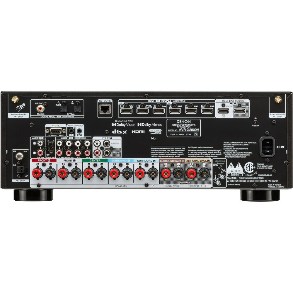 Receiver Denon AVR-X2800H 7.2 8K - Dolby Atmos - Vision - HDR10 eArc - 220V - Imagem 3