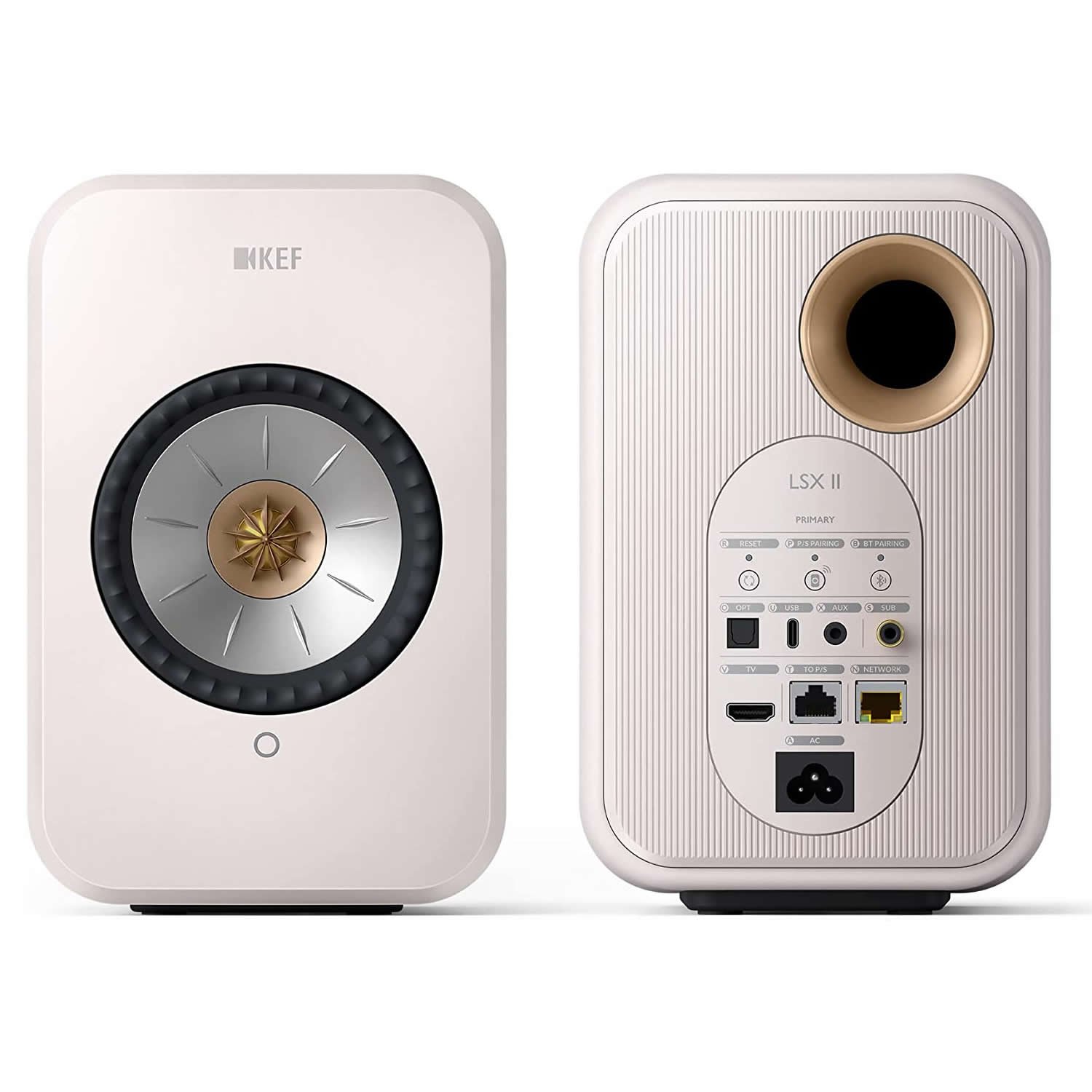 Caixa bookshelf amplificada KEF LSX II Wireless Mineral White - Par - Imagem 2