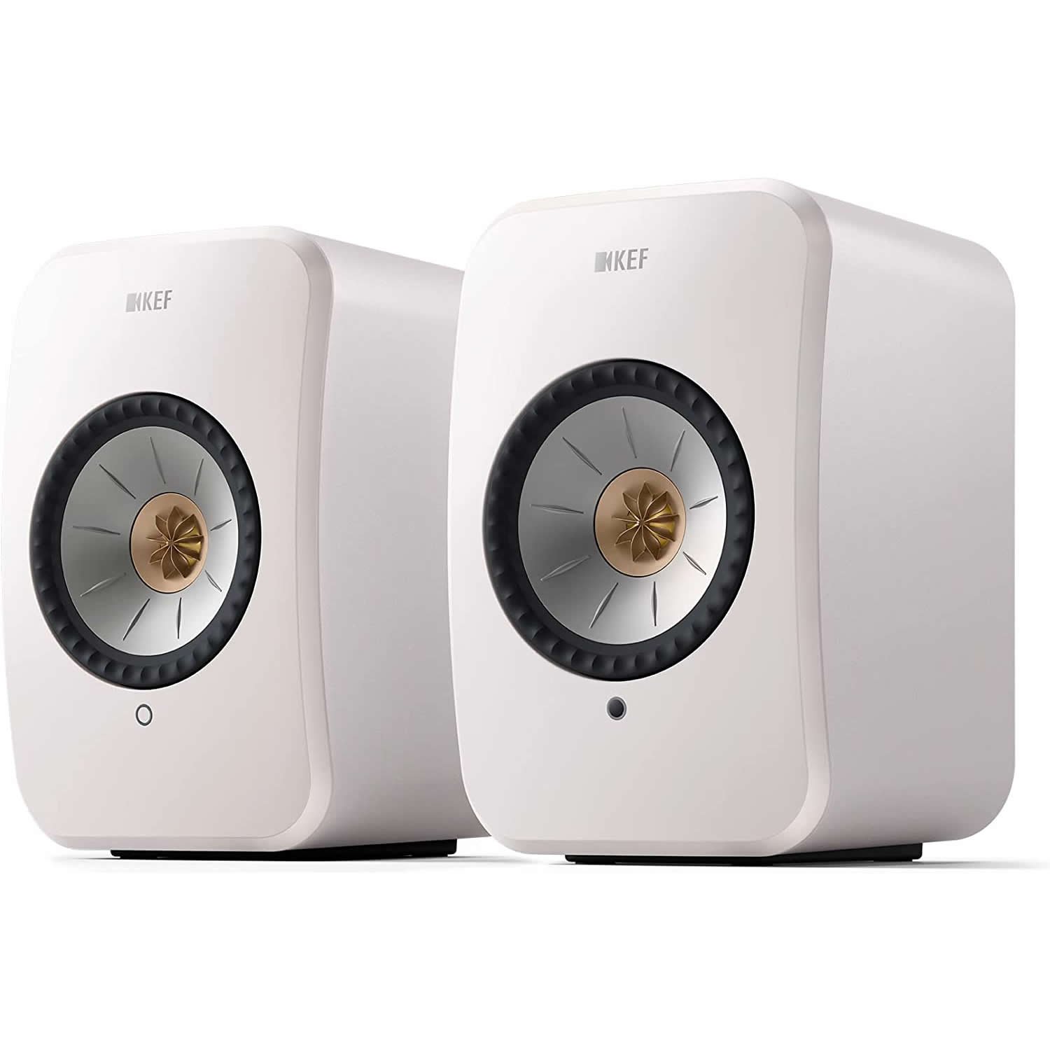 Caixa bookshelf amplificada KEF LSX II Wireless Mineral White - Par