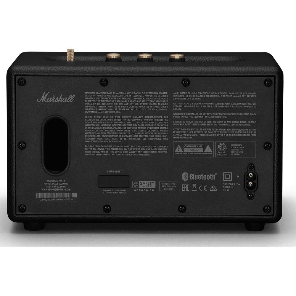 Caixa de som bluetooth Marshall Acton III - Preto - Imagem 3