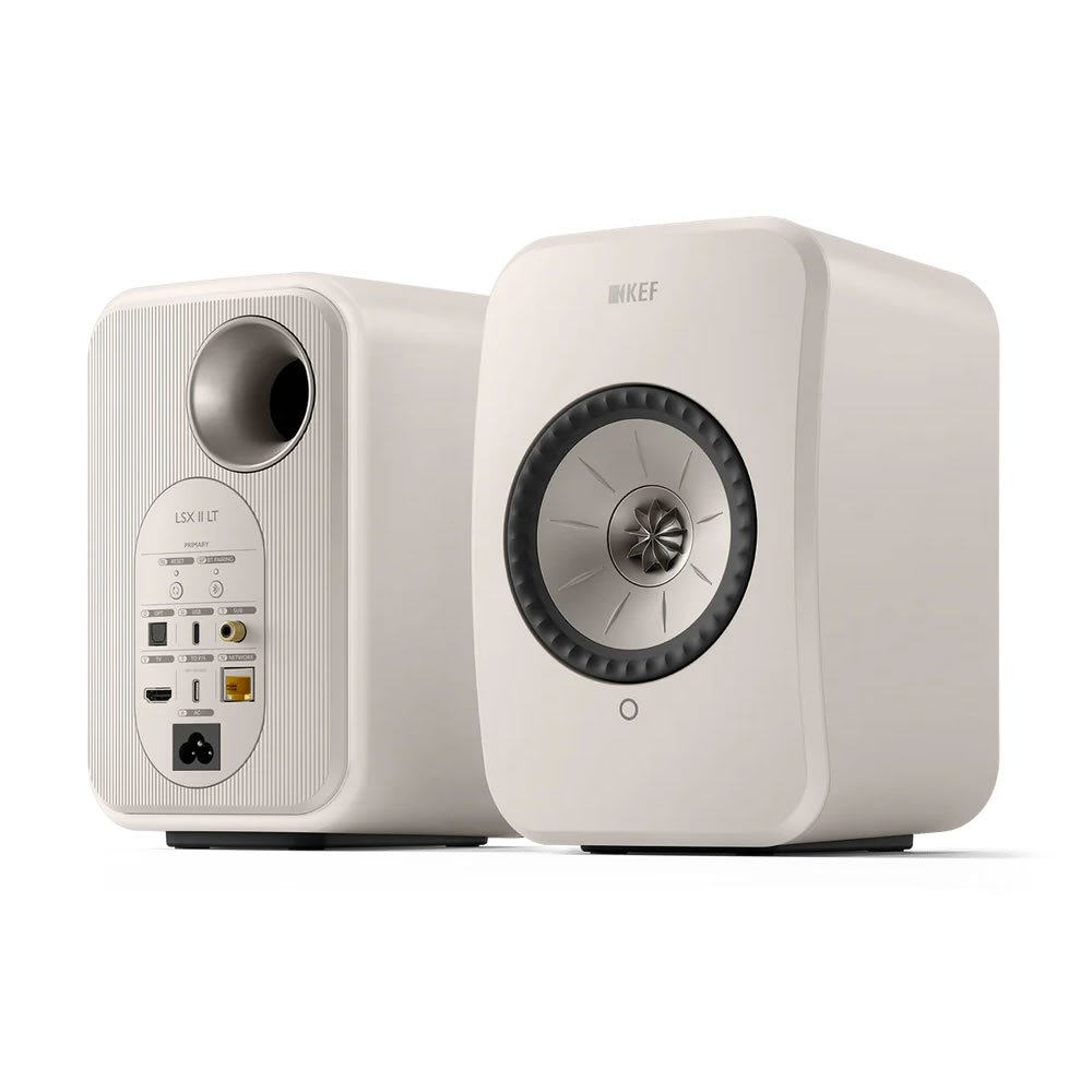 Caixa bookshelf amplificada KEF LSX II LT - Wireless Stone White - Par - Imagem 2