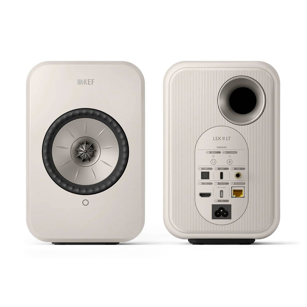 Caixa bookshelf amplificada KEF LSX II LT - Wireless Stone White - Par - Imagem 3