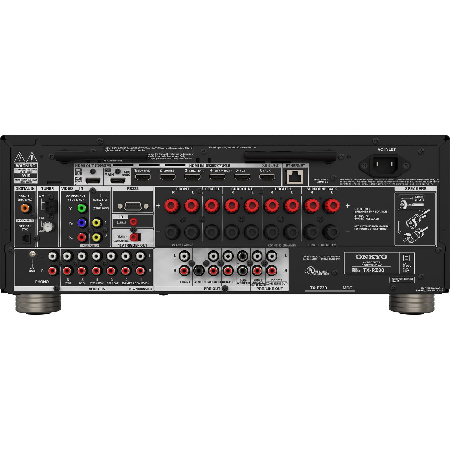 Receiver Onkyo TX-RZ30 9.2 8k Atmos - Imax - THX - 110V - Imagem 3