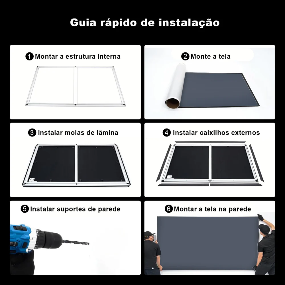 Tela fixa de Projeção ALR 100" Black Series ALR CLR - Imagem 4