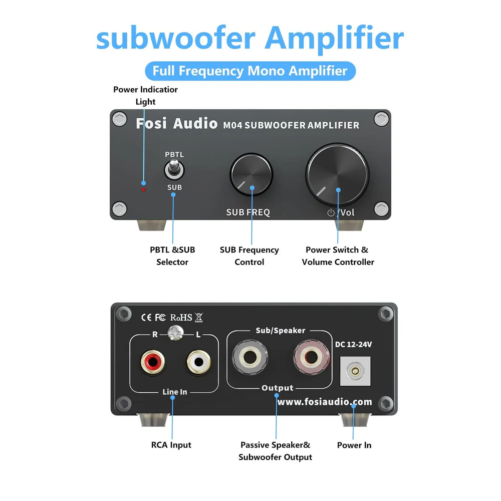 Amplificador Mono Sub Fosi Audio M04 - Imagem 2