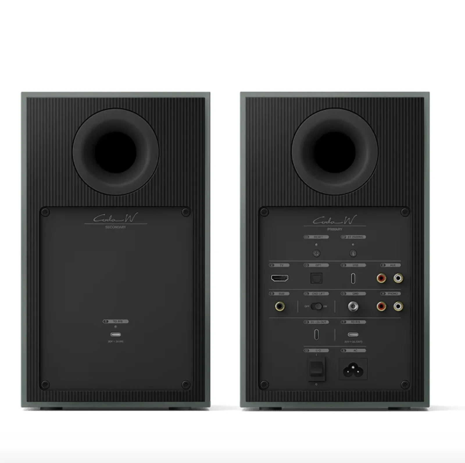 Caixa bookshelf amplificada KEF Coda W - Wireless Moss Green - Par - Imagem 3