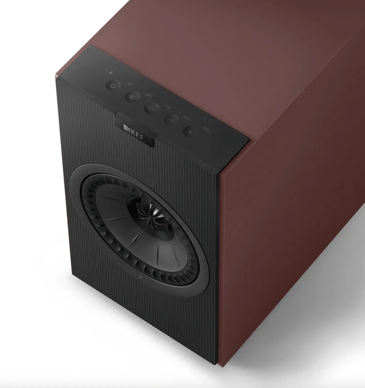 Caixa bookshelf amplificada KEF Coda W - Wireless - Vintage Burgundy - Par - Imagem 2
