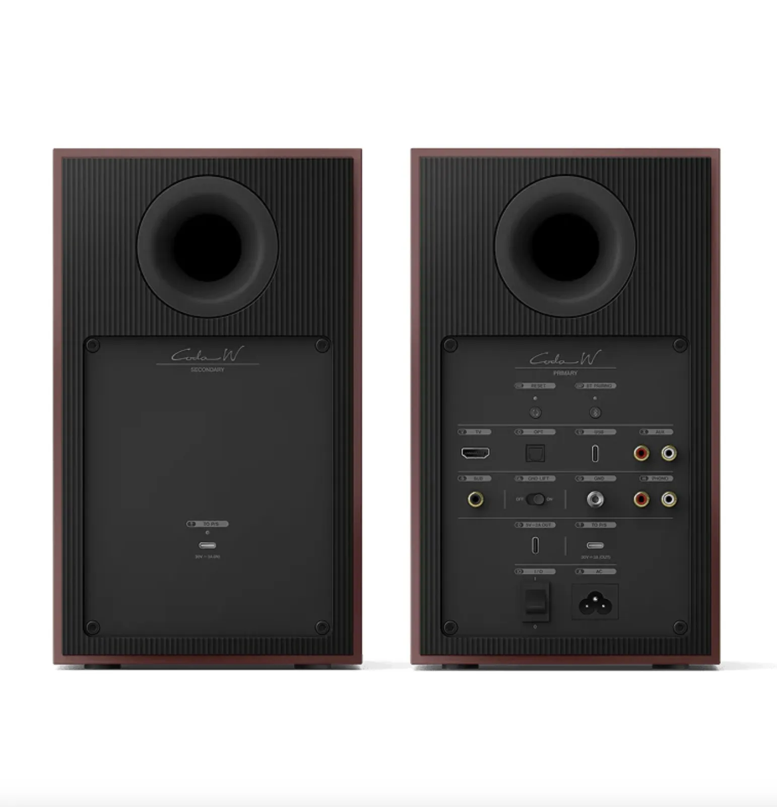Caixa bookshelf amplificada KEF Coda W - Wireless - Vintage Burgundy - Par - Imagem 3